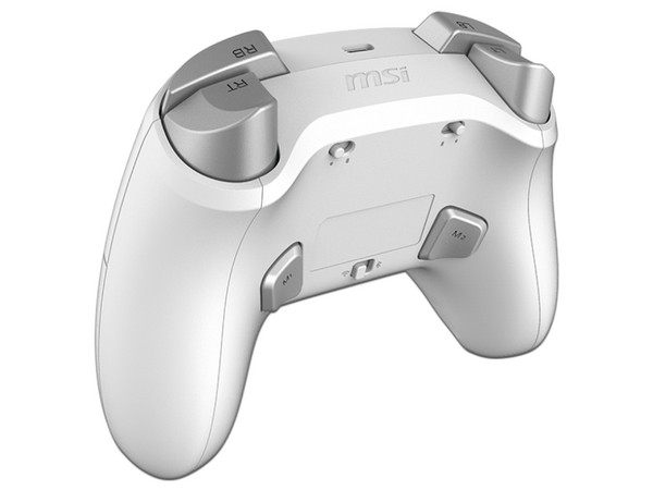 Control MSI FORCE GC300 W inalámbrico, 12 botones programables, retroalimentación de vibración, compatible con PC, PS4 y PS5, batería recargable de hasta 15 horas. Color Blanco.