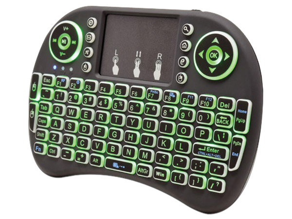 Control Remoto Necnon NCR-01, Inalámbrico, TouchPad, RGB, color negro.