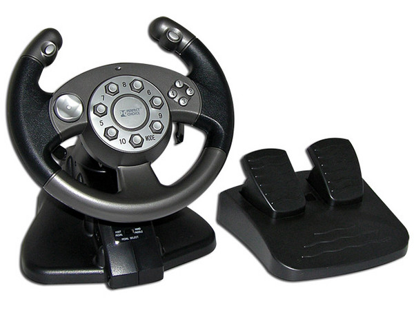Volante y Pedales Mad Runner compatible con PC (USB)