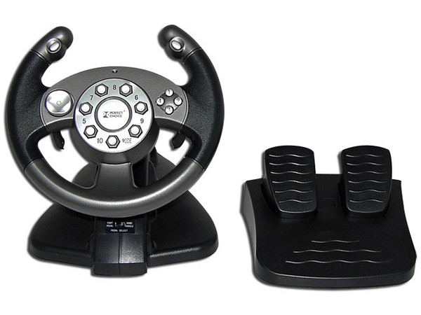 Volante y Pedales Mad Runner compatible con PC (USB)