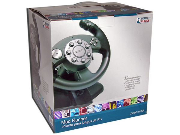 Volante y Pedales Mad Runner compatible con PC (USB)