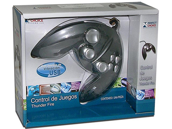 Game Pad Thunder Fire, 8 botones, 2 Sticks análogos, 2 motores de vibración, Conexión USB.