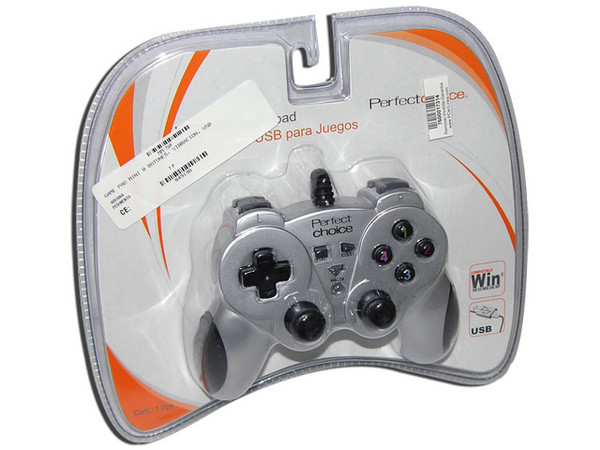 Game Pad Perfect Choice, 8 Botones de acción y 2 Motores de vibración, USB. (para manos chicas)