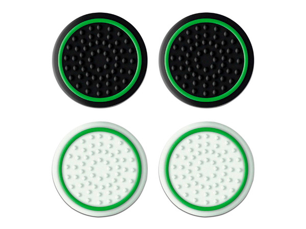 Paquete de 4 empuñaduras para el pulgar Trust GXT 267 para control Xbox Series X/S. Color Negro y Blanco.