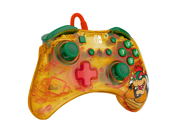Control para Nintendo Switch PDP Rock Candy con tematizado de Bowser, Color Naranja y Verde. Caja Maltratada.
