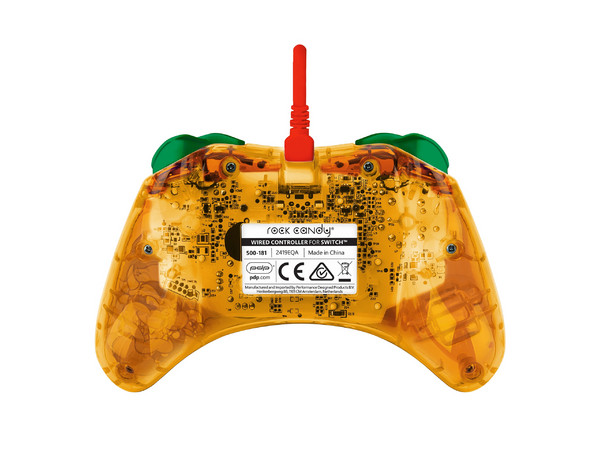 Control para Nintendo Switch PDP Rock Candy con tematizado de Bowser, Color Naranja y Verde. Caja Maltratada.