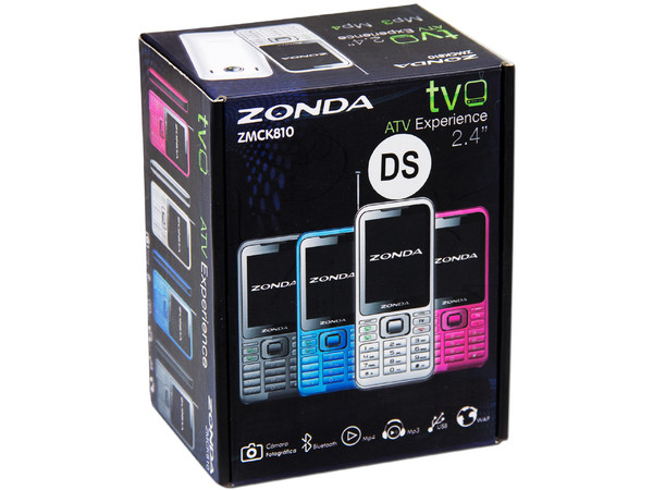 Celular Zonda ZMCK810, Tipo barra delgado con pantalla a color, TV Analoga, Multilínea. Color Azul.