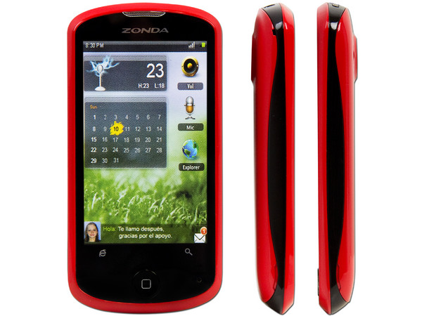 Celular Zonda Sense con Pantalla Touch, cámara de 2.0 MP, conexion Wi-Fi, Multilínea. Color Rojo.