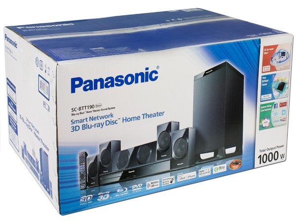 Home Theater Smart Panasonic, Audio 5.1, 3D Cinema Surround, Reproductor de Blu-ray 3D, Radio FM, USB, 1000 Watts.