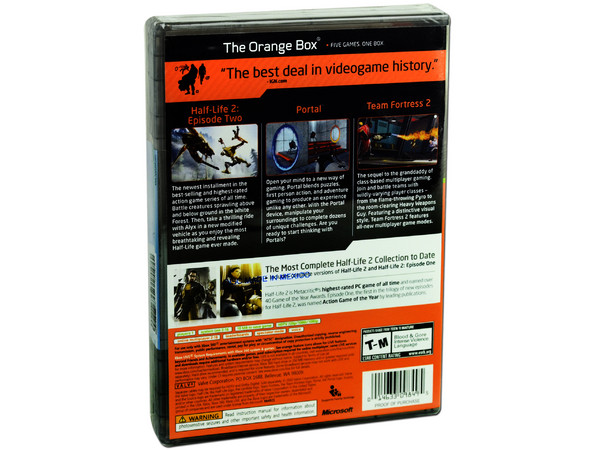 The Orange Box, 5 juegos en 1, Half-life 2, HL2: episode 1, HL2: episode 2, Portal y Team Fortress 2. (Xbox 360)