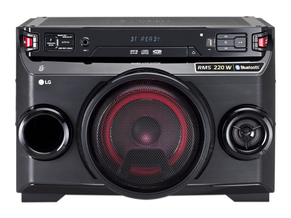 Minicomponente portátil LG 220W, con Conexión Bluetooth, color negro.