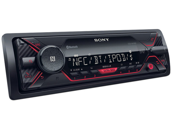 Autoestéreo Sony DSX-A410BT con Extra Bass, Radio (AM, FM), Bluetooth, MP3, USB. Color Negro.