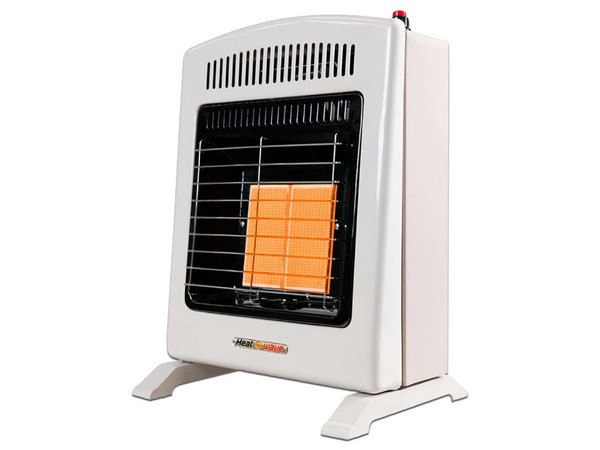 Calefactor De Gas Heat Wave HG2W LP, Hasta 2500W, 2 Niveles, Gas Natural o LP. Color Blanco.