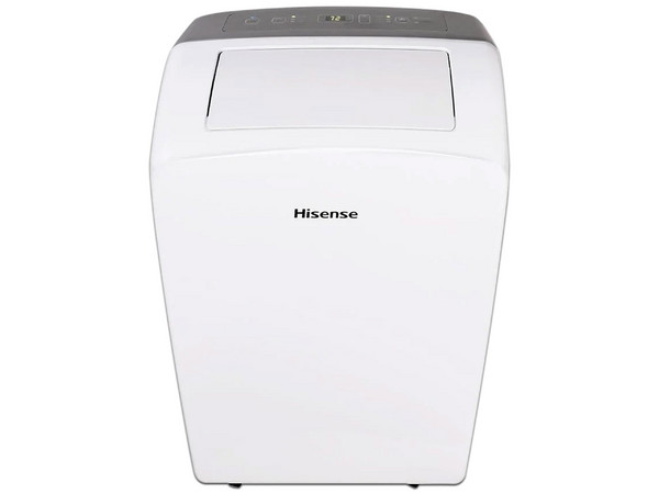 Aire Acondicionado Portátil Hisense 1 Ton AP12CWN2, 12,000 BTU, refrigeración, deshumidificación, ventilación, control remoto, color blanco.