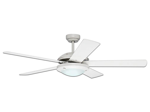 Ventilador de Techo Hunter 52943, Techo, Motor WhisperWind, 5 Aspas, Acabado Blanco Mate y Control por Cadena.