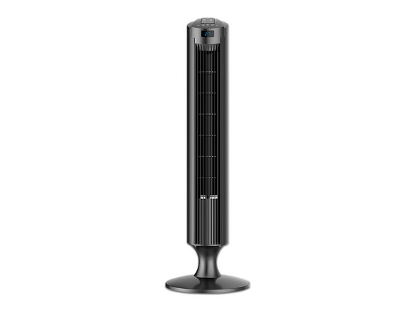 Ventilador de Torre Mytek 3430 de 40W, 3 Velocidades con control remoto, Oscilación de 90 grados. Color Negro.