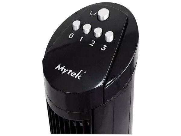 Ventilador de Torre Mytek 3352 de 40W, 3 Velocidades, Oscilación de 90 grados. Color Negro.