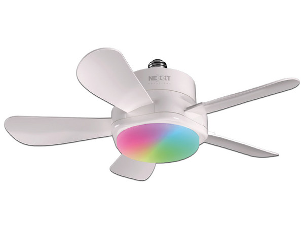 Ventilador de Techo Nexxt Solutions NHA-F100, Luz LED RGB, 5 Aspas. Color Blanco.