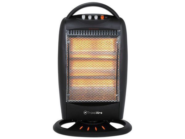 Calefactor TravelAire TAE1200H de 1200W, 3 Niveles, Color Negro.