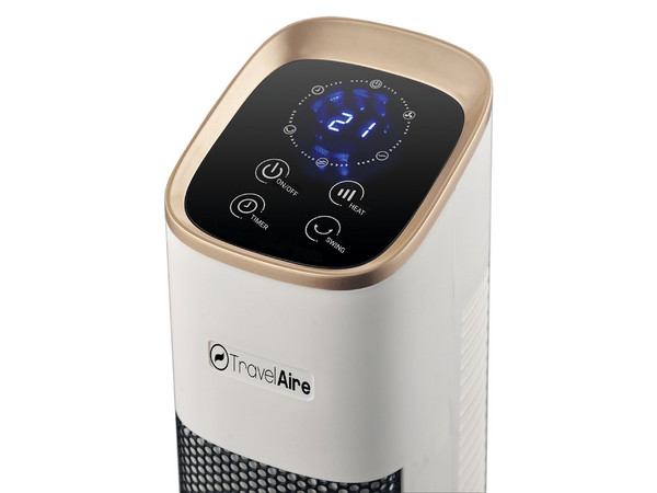 Calefactor TravelAire TAE516 de 1400W, Cerámico, 110V, 2 Niveles. Color Negro.