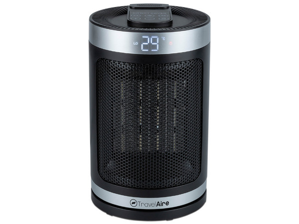 Calefactor TravelAire TAE519, Hasta 1400W, 2 Niveles, Color Negro.
