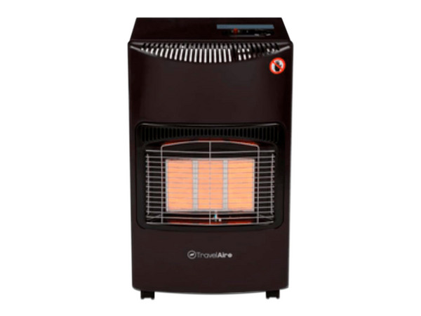 Calefactor de gas Travel Aire TAIP14LP, 3 Niveles de Potencia, con encendido Piezoelécrtico, color negro.