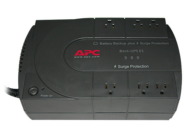 UPS Marca APC Back-UPS ES 500VA/300W, Puerto de Monitoreo USB, Tiempo a media carga 11.4 minutos, protección Telefónica.