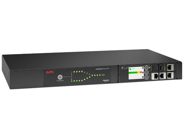 Interruptor de Transferencia Automática APC AP4452AJ de 2000VA, con 8 Contactos NEMA 5-15R, USB, Ethernet 10/100/100, para Montaje en Rack 1U.