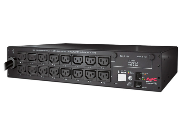 PDU de Rack Conmutado APC AP7911B de 16 Salidas C13 Acoplador, 208V, 30A, Factor Forma 2U. Color Negro.
