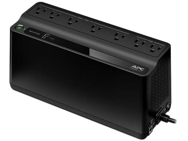 No Break APC BE600M1-LM de 600VA/330W, 7 Contactos NEMA 5-15R, Color Negro.