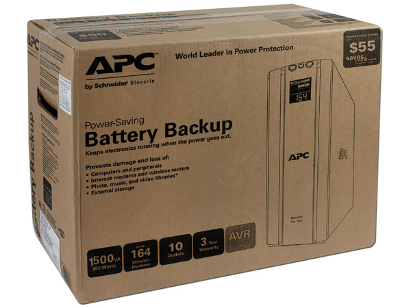 Batería de Respaldo APC Back-UPS Pro BR1500G de 1500VA(865W) con 10 Contactos NEMA 5-15R, 120V.