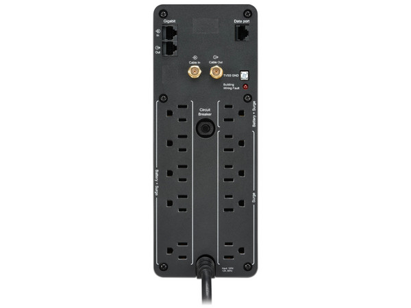 Batería de respaldo APC BR1500M2LM de 1,500VA/900W con 10 contactos NEMA 5-15R, 120V.