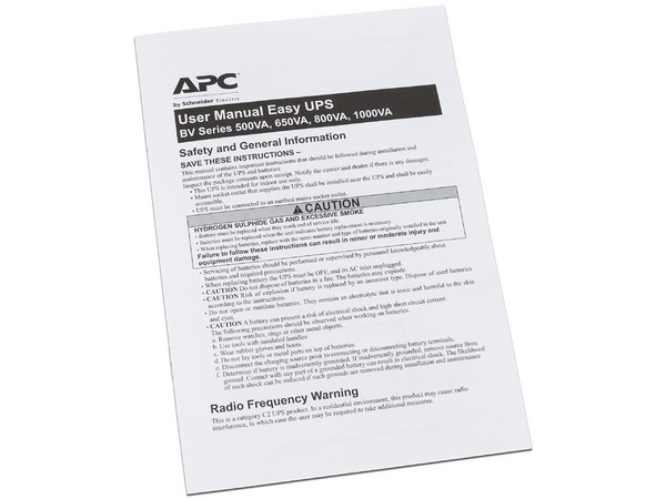 Unidad Easy UPS APC BV800 de 800VA (450W) con 6 Contactos NEMA 5-15R, 120V.
