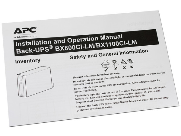 Back-UPS APC BX800CI-LM de 800 VA (480 W) con 6 Conexiones NEMA 5-15R.
