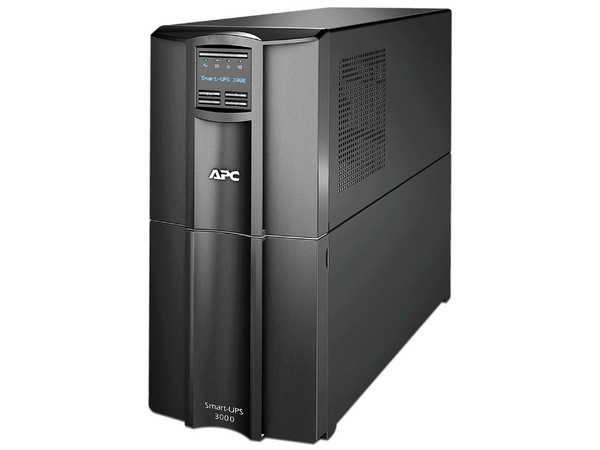 UPS APC SMT3000C de 2880VA/2700W con pantalla LCD, 8 contactos tipo NEMA 5-15R y 2 contactos NEMA 5-20R. Color Negro
