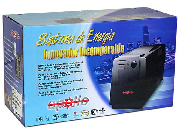 UPS Apollo 6 Contactos, Regulador, Protección de Red, puerto USB, 650VA/390W.