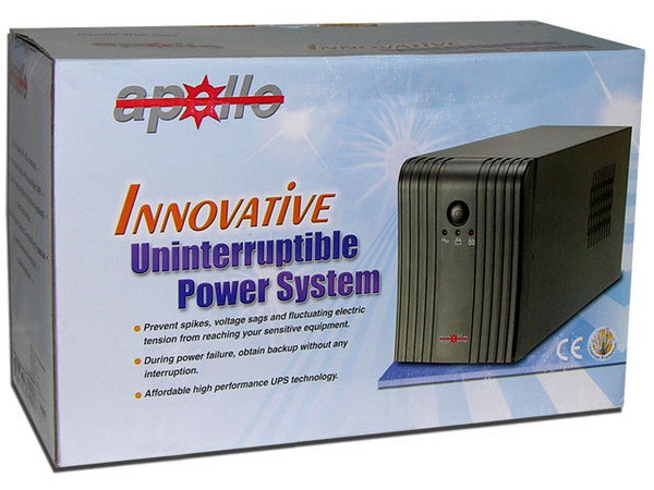 UPS Apollo, 6 Contactos, Protección para Línea Telefónica y Red, 1000VA/600W.