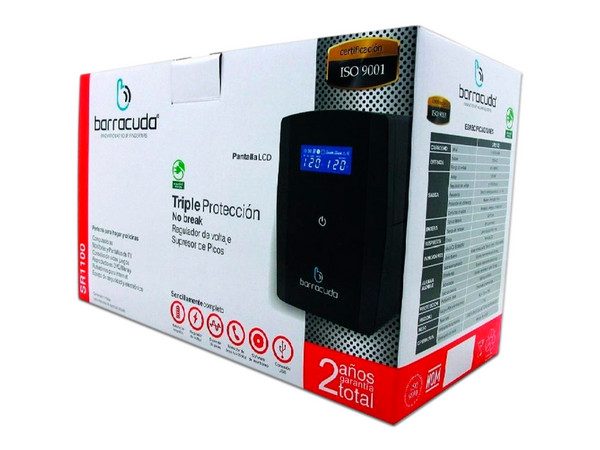 No-Break Barracuda SR-1100i, de 1100VA/540W con 6 contactos.