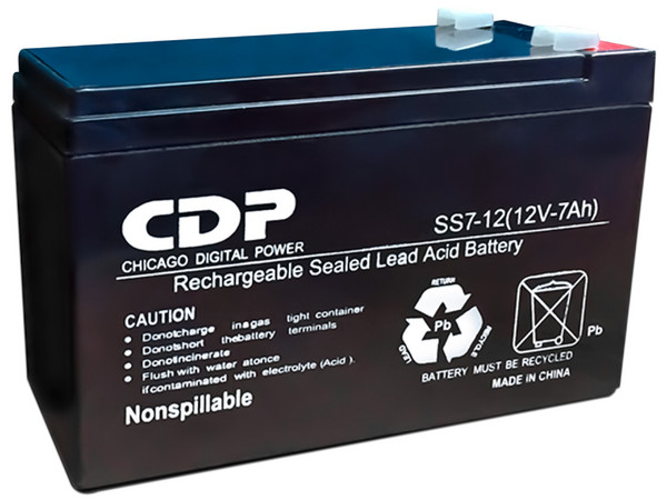Batería de Reemplazo para No Break CDP B-12/7 | SLB 12-7, 12v, 7A, Color Negro.