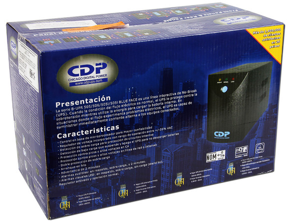 NO-BREAK (UPS) CDP B-UPR505 500VA(300WATTS) con 5 Conexiones, RJ45.