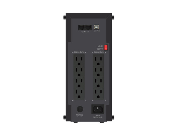 No Break CDP GSMART1516B, 1500 VA / 900 W, UPS Smart, AVR, 16 Salidas, Puerto de Carga USB (8 USB-A y 2 USB-C), Luz RGB, Pantalla LCD, 120 Vca. Color Negro.