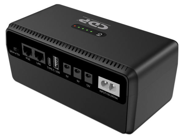 Mini UPS CDP MINIUPS20KmAh de 20,000mAh, 2 USB, 3 DC y 2 PoE, Ideal para Routers o Cámaras.