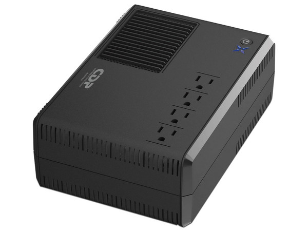Regulador CDP RUPR604, 600VA/300W, Entrada de 120V, 4 Puertos NEMA 5-15R, Color Negro.