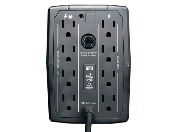 No Break CDP R-UPR758 de 750VA (375W), Respaldo de Batería y Regulador, 8 Contactos con Supresión.
