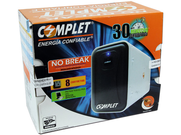 NO-BREAK COMPLET 500VA(250WATTS) 8 Contactos NEMA 5-15R.