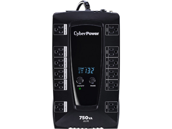 NoBreak CyberPower AVRG750LCD de 750 VA (450 W) con 12 contactos Nema 5-15R.