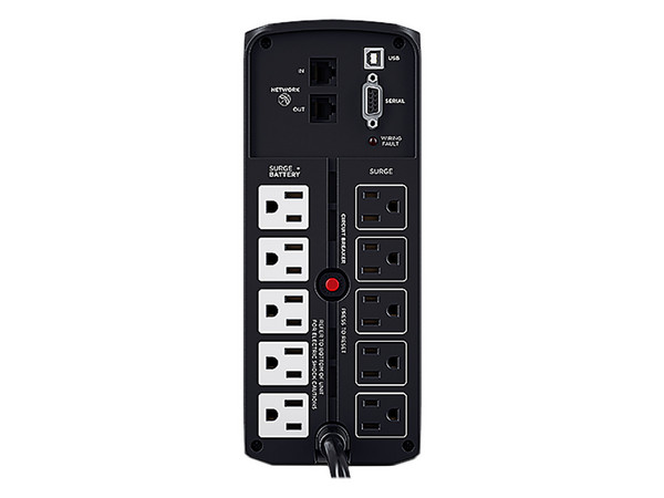 UPS NoBreak CyberPower de 1000VA/600W con 10 contactos NEMA 5-15R, voltaje de entrada 120V.