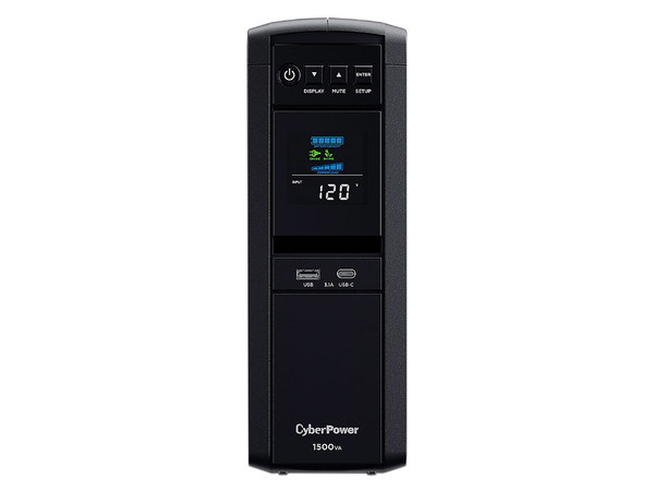 UPS NoBreak CyberPower CP1500 de 1500VA/900W con 12 contactos NEMA 5-15R, voltaje de entrada 120V. Color Negro. (3 años de garantía)