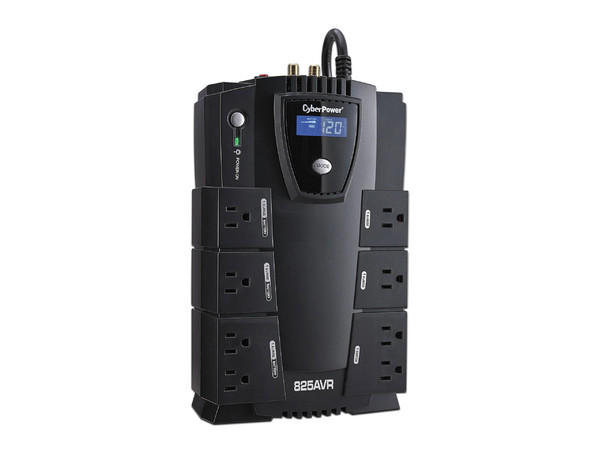 UPS CyberPower CP825AVRLCDa, 825VA/450W, con 8 Contactos NEMA 5-15R, Color Negro.