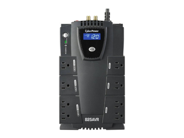 UPS CyberPower CP825AVRLCDa, 825VA/450W, con 8 Contactos NEMA 5-15R, Color Negro.
